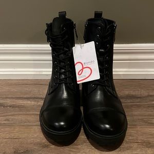 NWT Blondo Skylar Women’s Leather Combat Boots (Black, Size 8)
